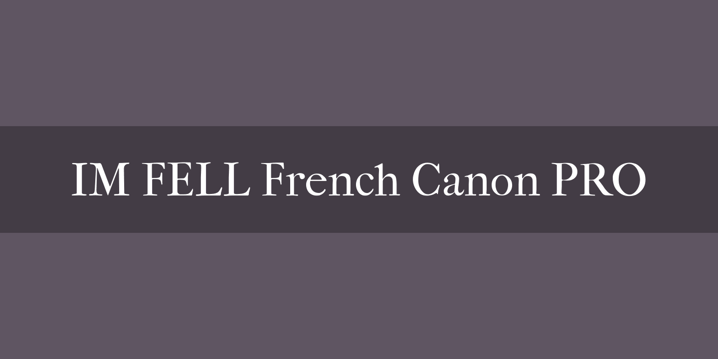 Beispiel einer IM FELL French Canon PRO-Schriftart